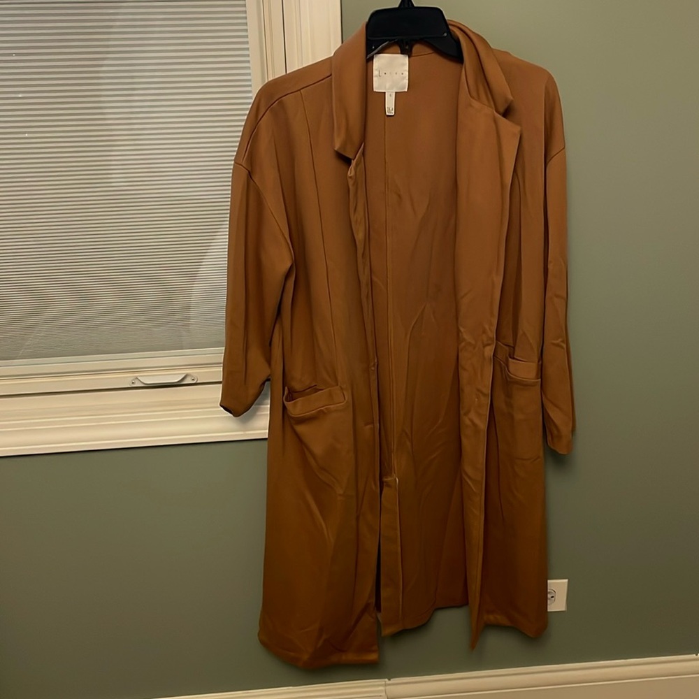 Leith long camel color jacket. Size s grey